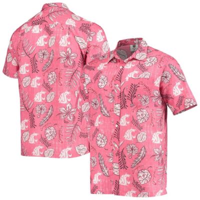 NCAA Washington State Cougars Vintage Floral Button-Up Shirt