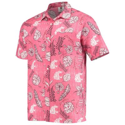 NCAA Washington State Cougars Vintage Floral Button-Up Shirt