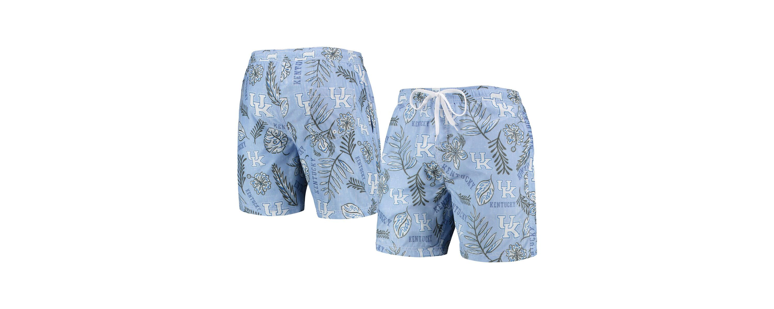 NCAA Light Kentucky Wildcats Vintage Floral Swim Trunks