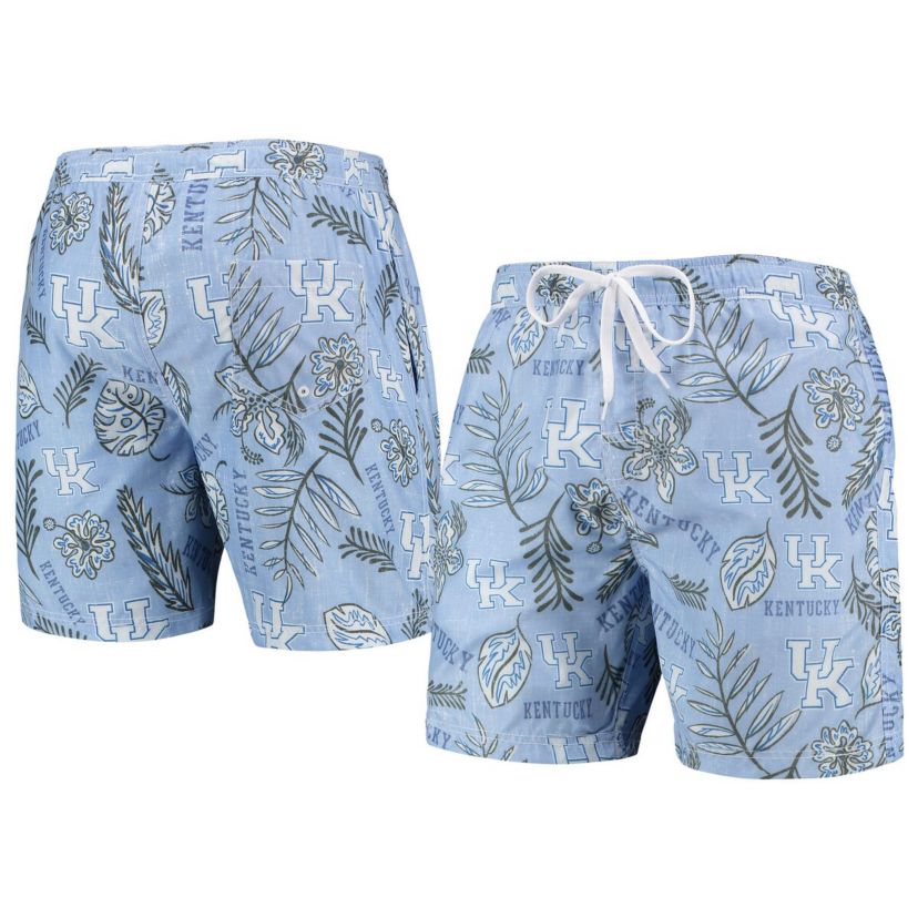 NCAA Light Kentucky Wildcats Vintage Floral Swim Trunks