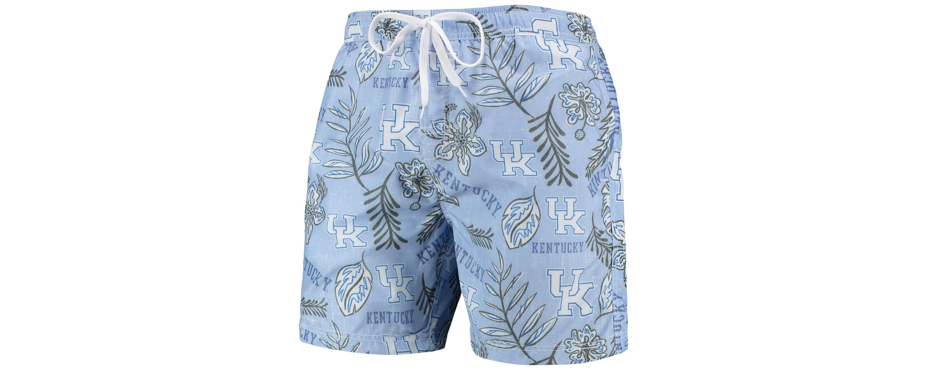 NCAA Light Kentucky Wildcats Vintage Floral Swim Trunks