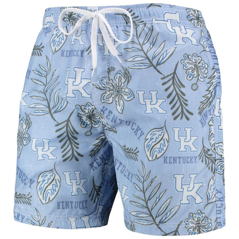NCAA Light Kentucky Wildcats Vintage Floral Swim Trunks