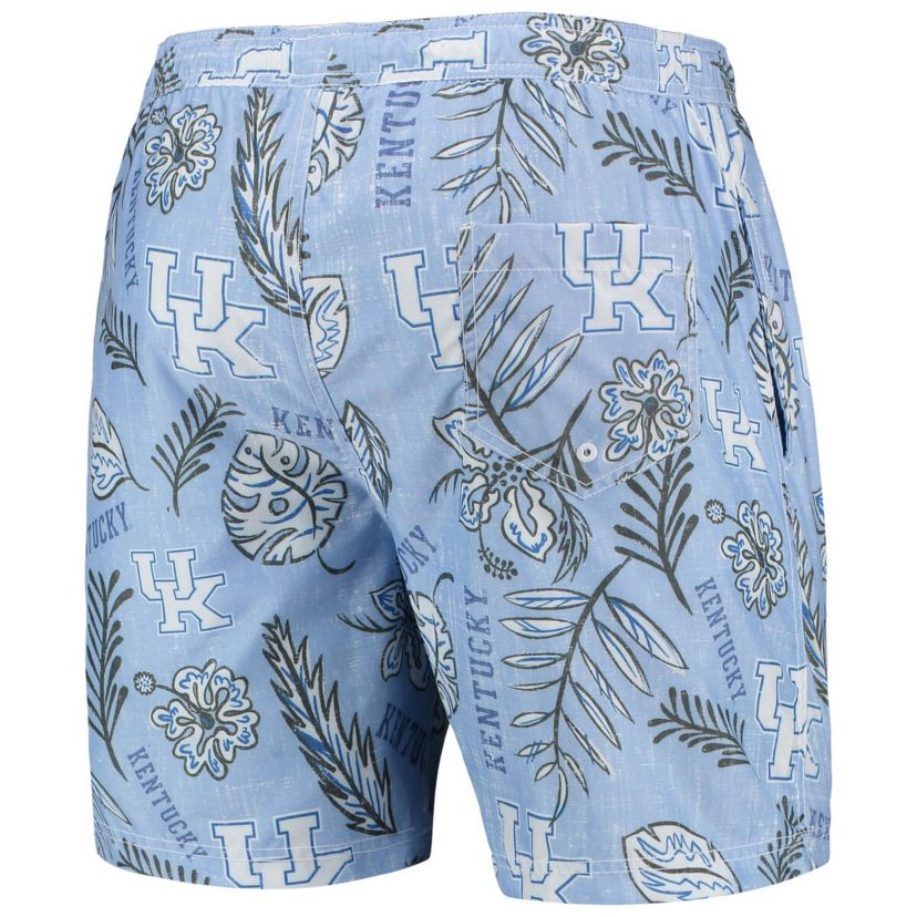 NCAA Light Kentucky Wildcats Vintage Floral Swim Trunks