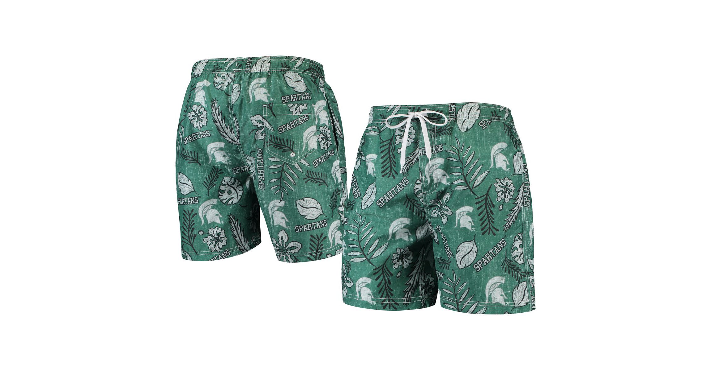 NCAA Michigan State Spartans Vintage Floral Swim Trunks