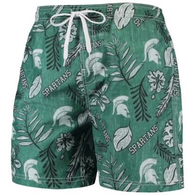 NCAA Michigan State Spartans Vintage Floral Swim Trunks