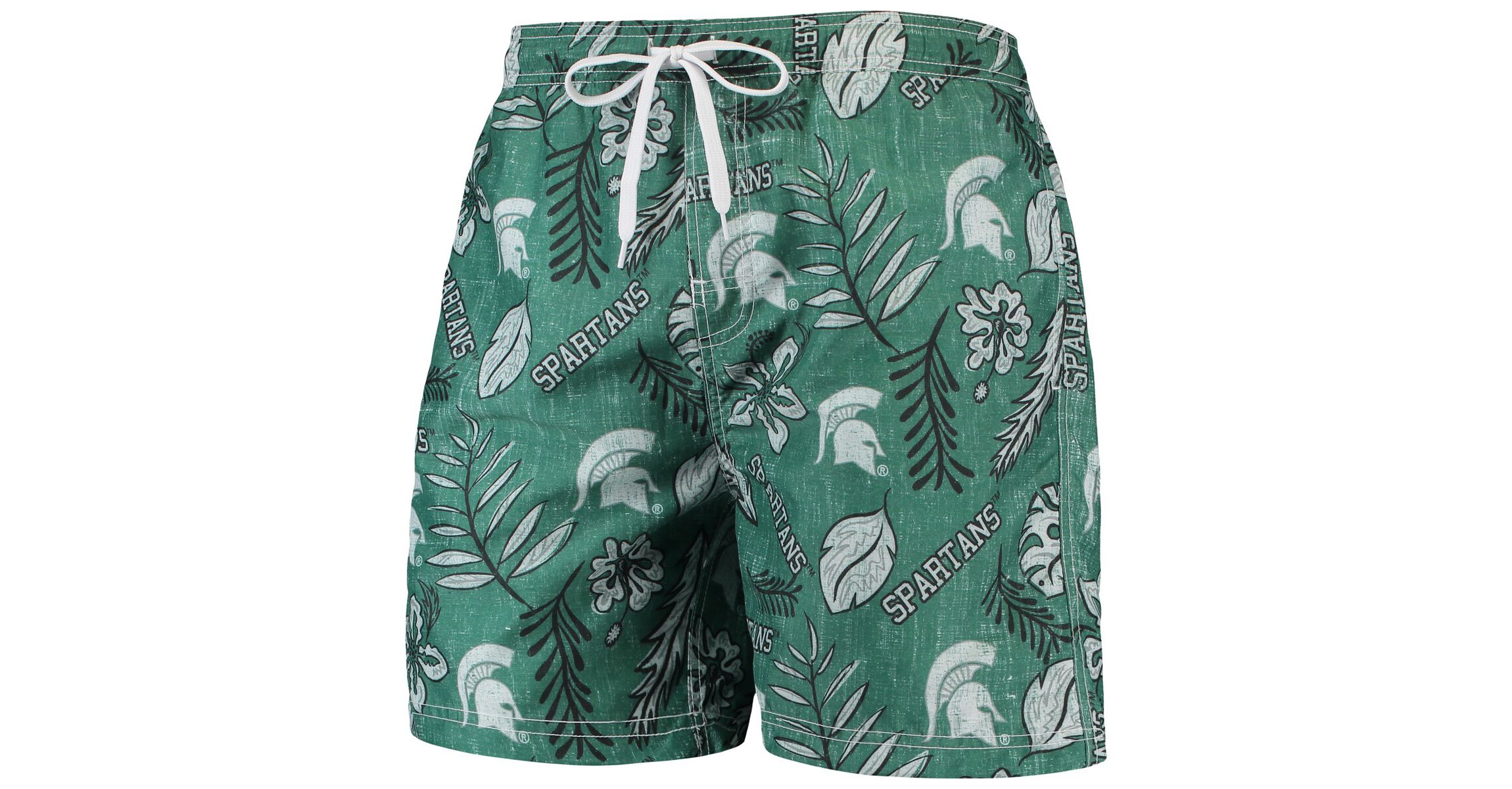 NCAA Michigan State Spartans Vintage Floral Swim Trunks