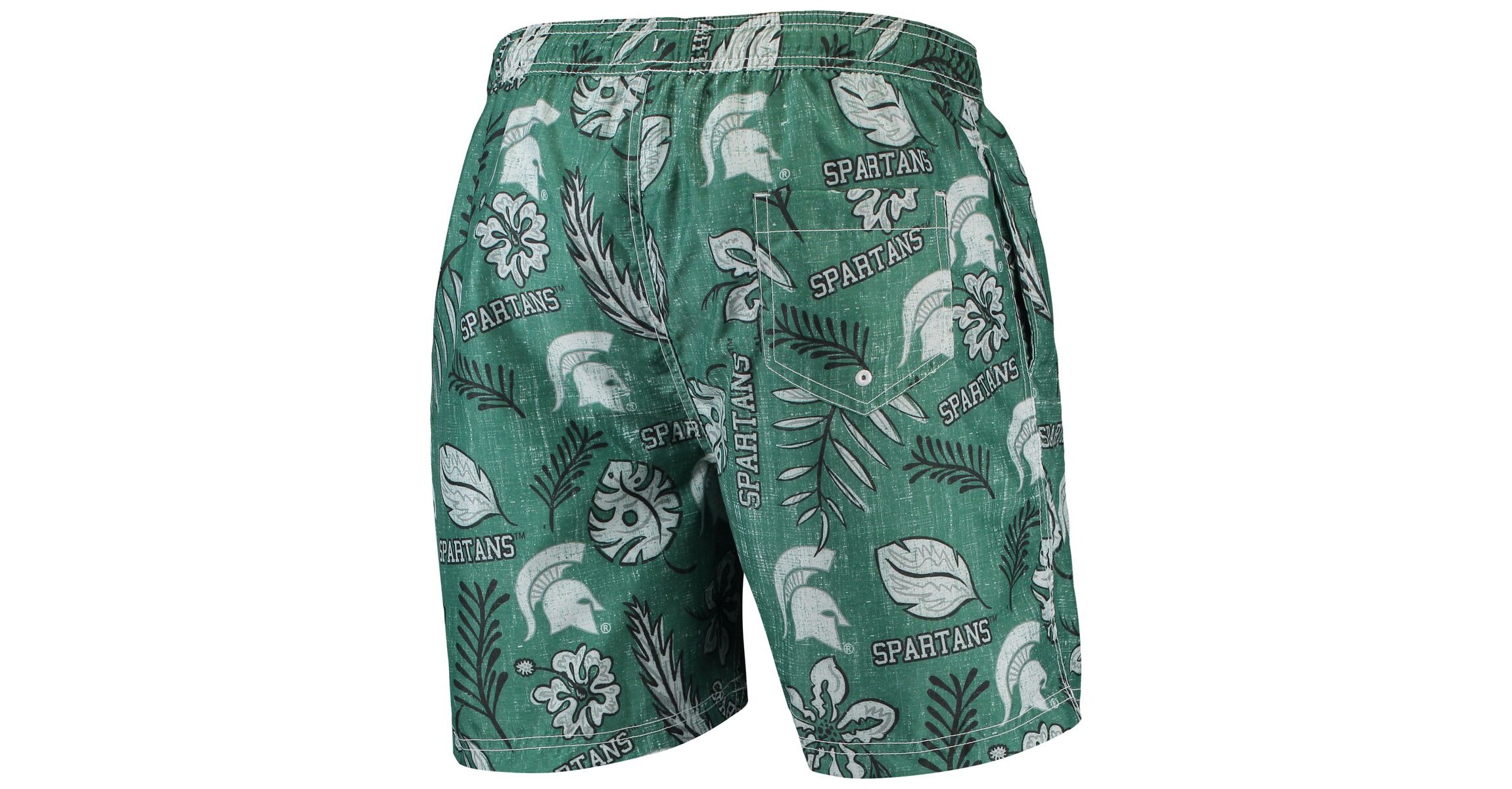NCAA Michigan State Spartans Vintage Floral Swim Trunks