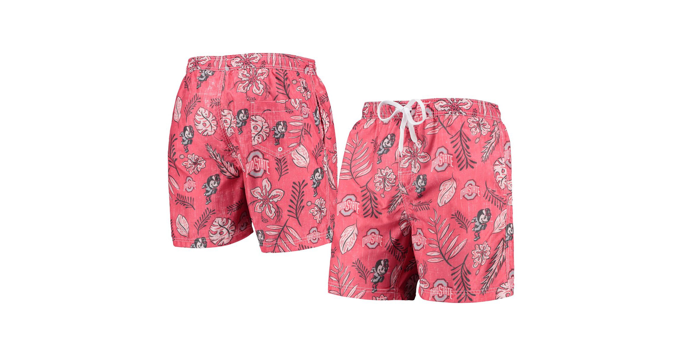 NCAA Ohio State Buckeyes Vintage Floral Swim Trunks