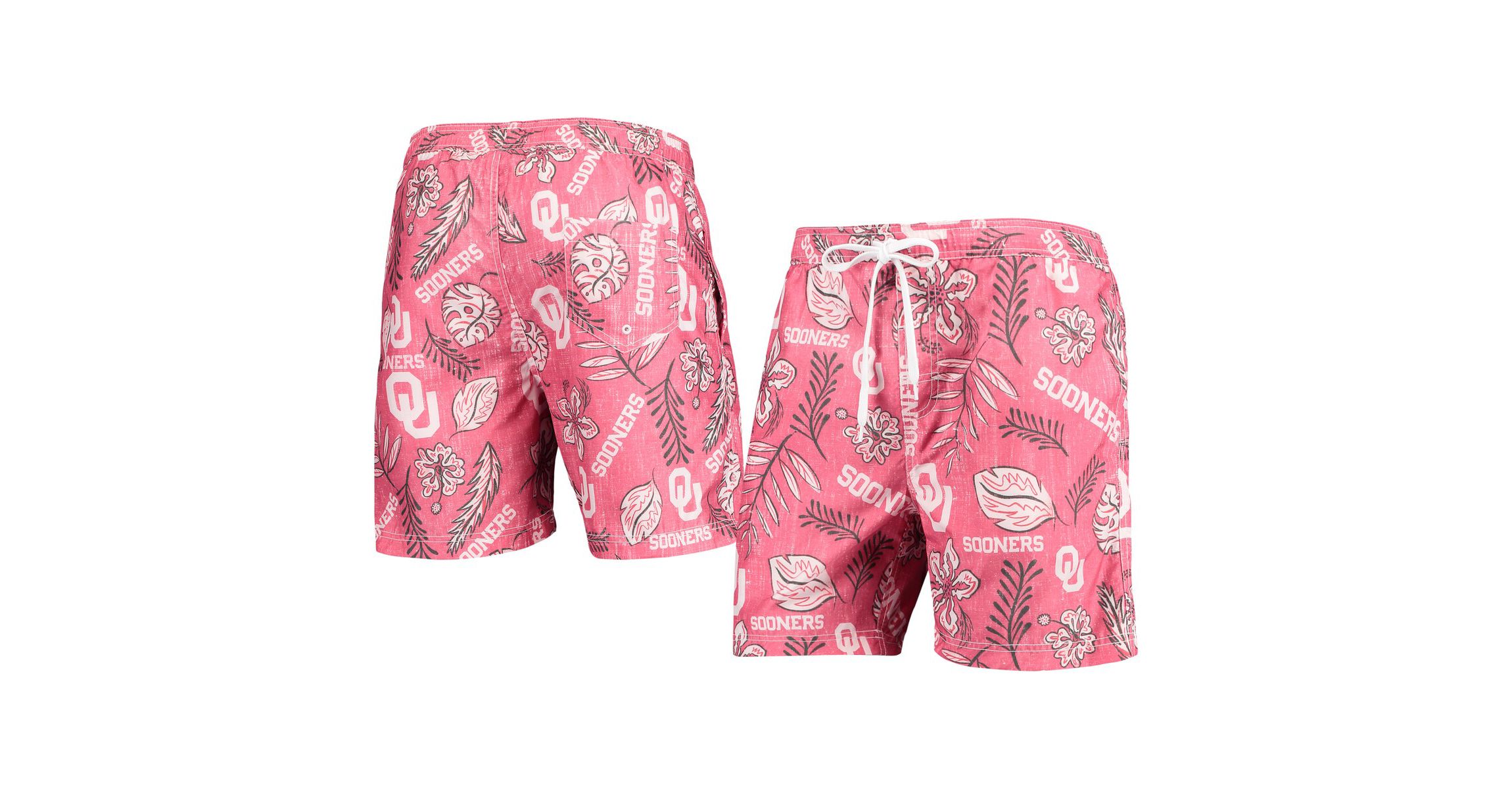NCAA Oklahoma Sooners Vintage Floral Swim Trunks