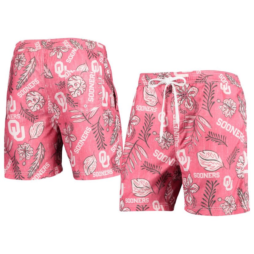 NCAA Oklahoma Sooners Vintage Floral Swim Trunks