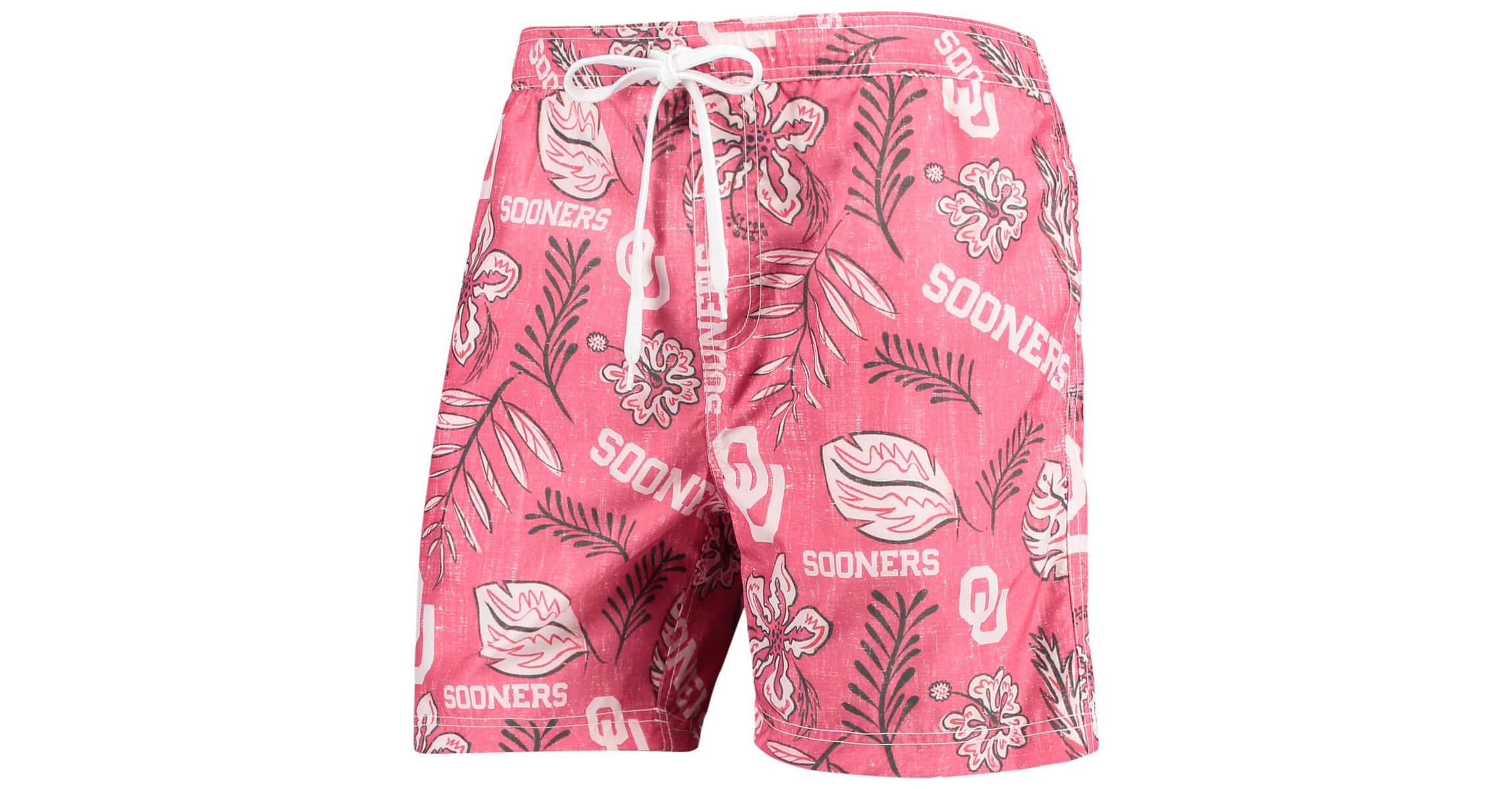 NCAA Oklahoma Sooners Vintage Floral Swim Trunks