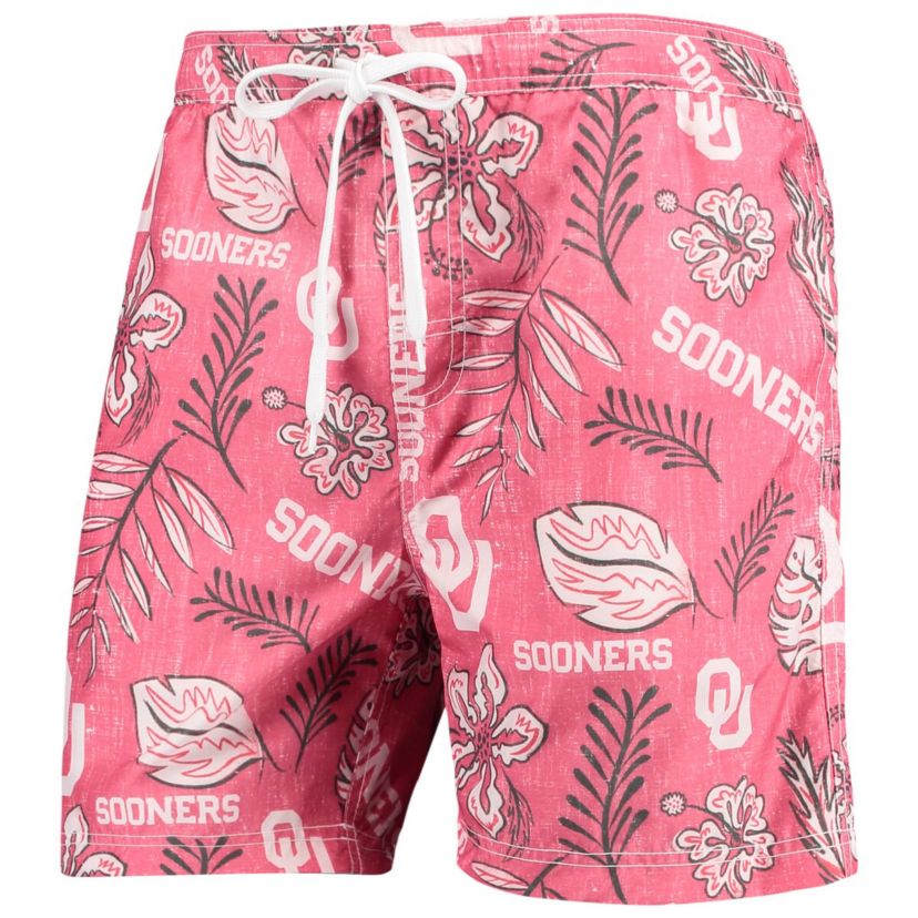 NCAA Oklahoma Sooners Vintage Floral Swim Trunks