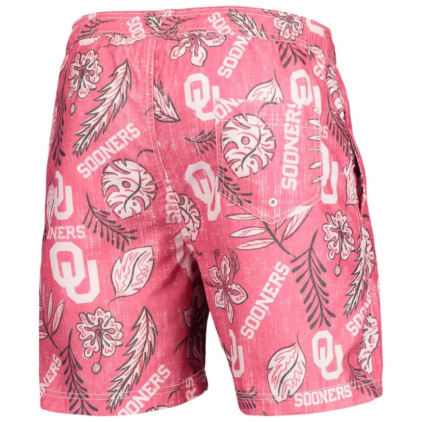 NCAA Oklahoma Sooners Vintage Floral Swim Trunks