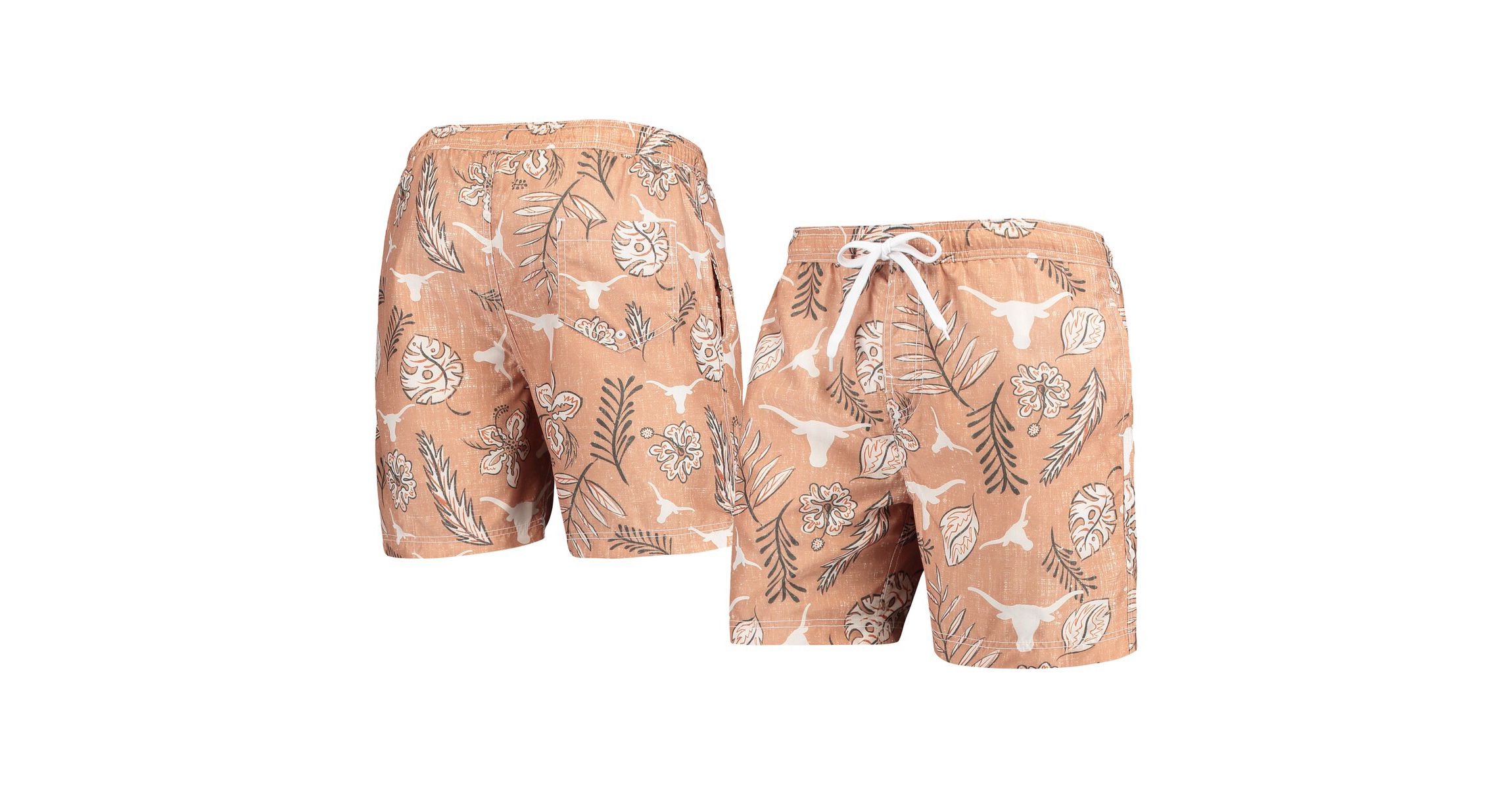 NCAA Texas Texas Longhorns Vintage Floral Swim Trunks