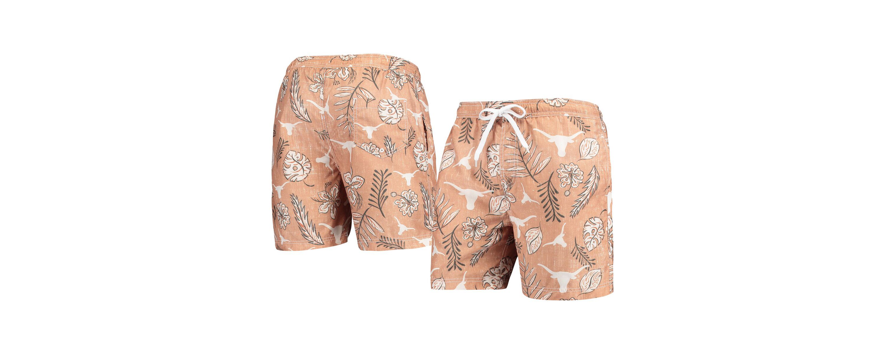 NCAA Texas Texas Longhorns Vintage Floral Swim Trunks