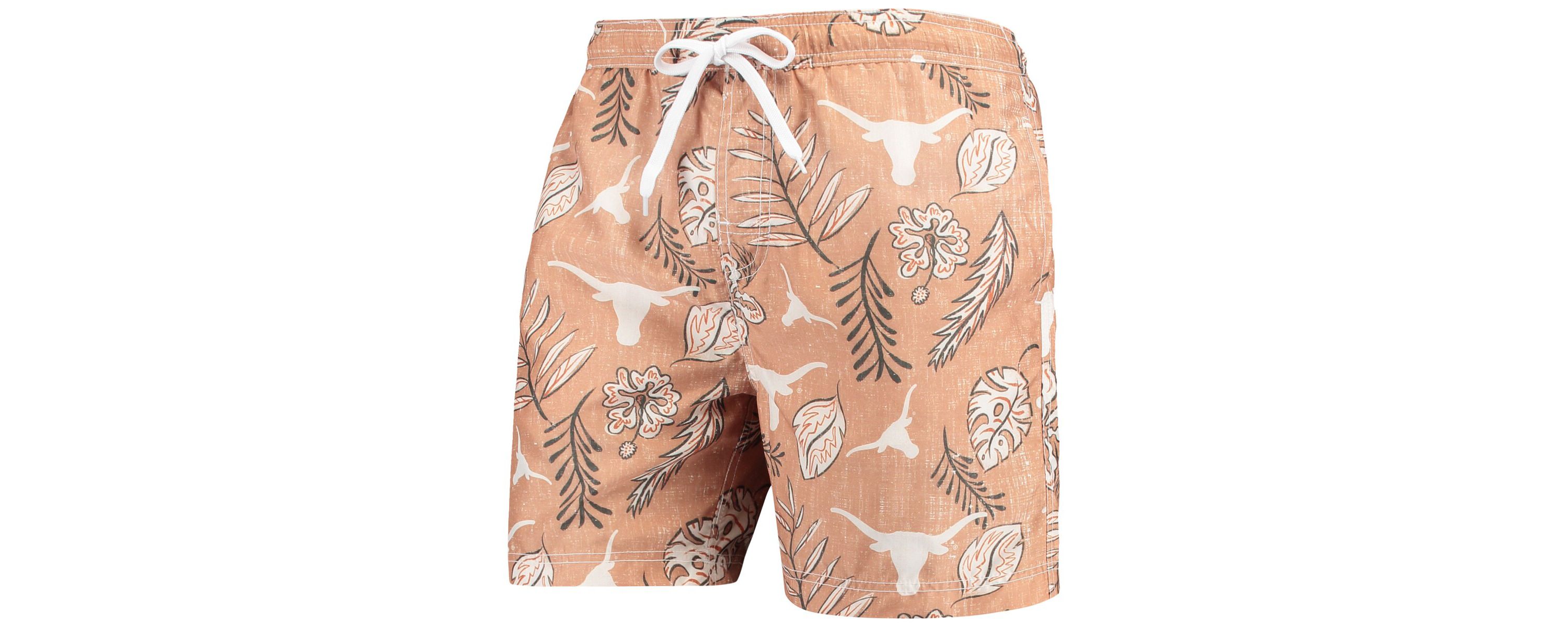 NCAA Texas Texas Longhorns Vintage Floral Swim Trunks
