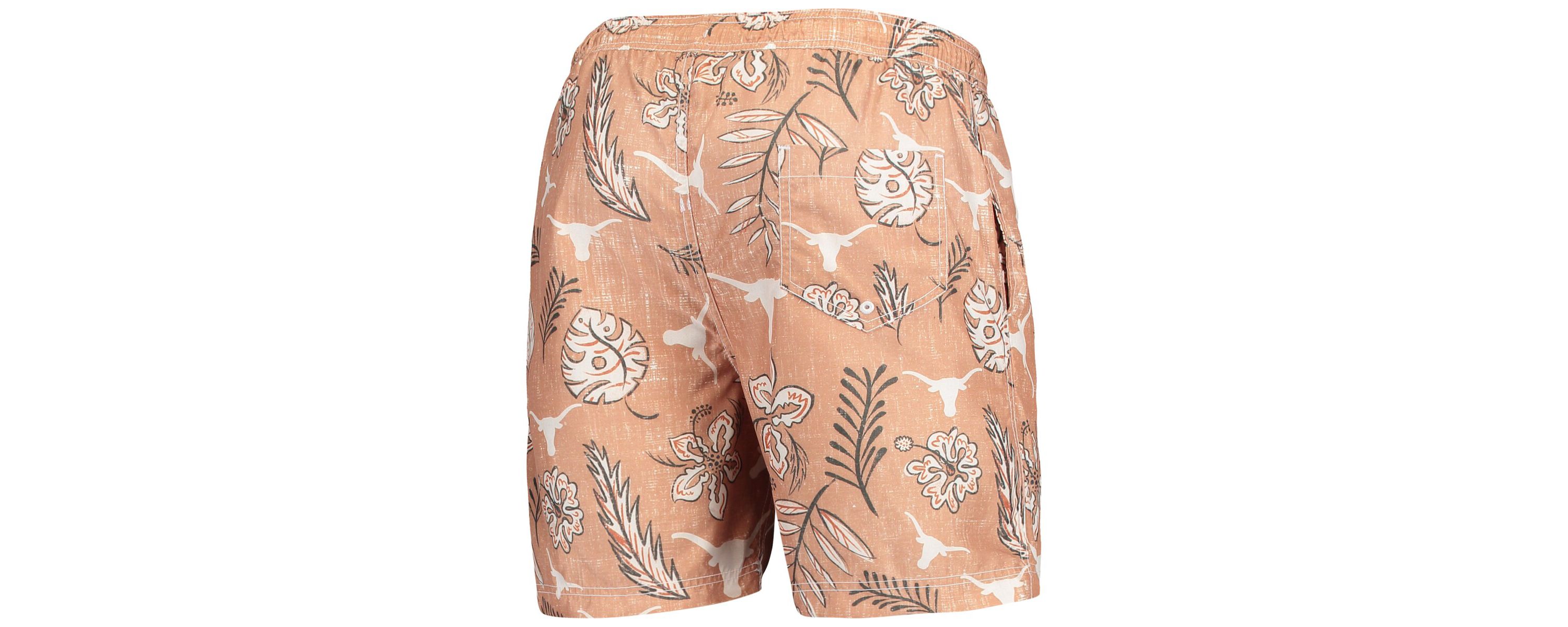 NCAA Texas Texas Longhorns Vintage Floral Swim Trunks
