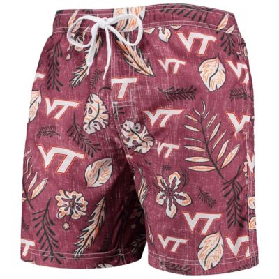 NCAA Virginia Tech Hokies Vintage Floral Swim Trunks