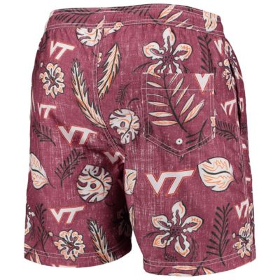 NCAA Virginia Tech Hokies Vintage Floral Swim Trunks