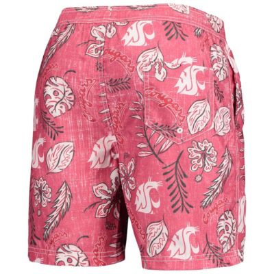 NCAA Washington State Cougars Vintage Floral Swim Trunks