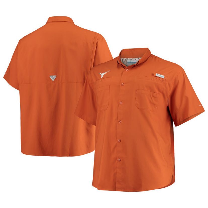 NCAA Texas Texas Longhorns Big & Tall Tamiami Omni-Shade Button-Down Shirt