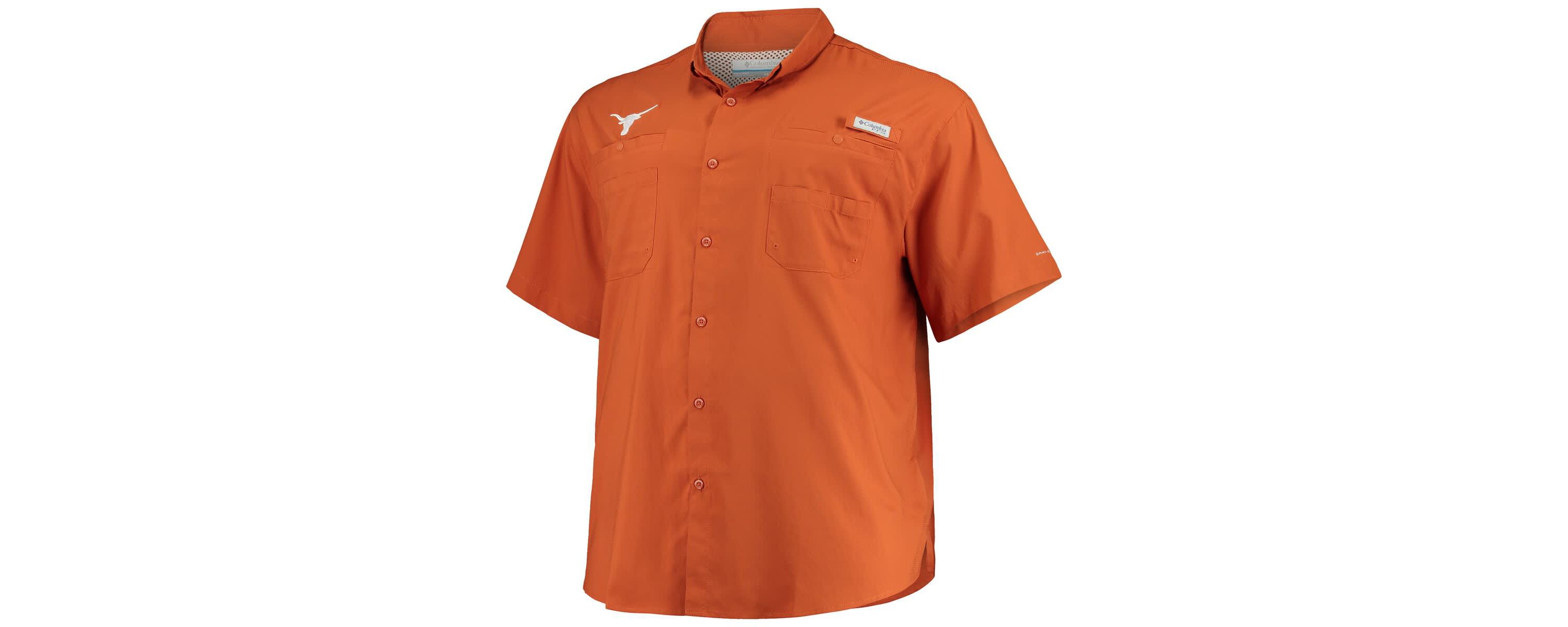 NCAA Texas Texas Longhorns Big & Tall Tamiami Omni-Shade Button-Down Shirt