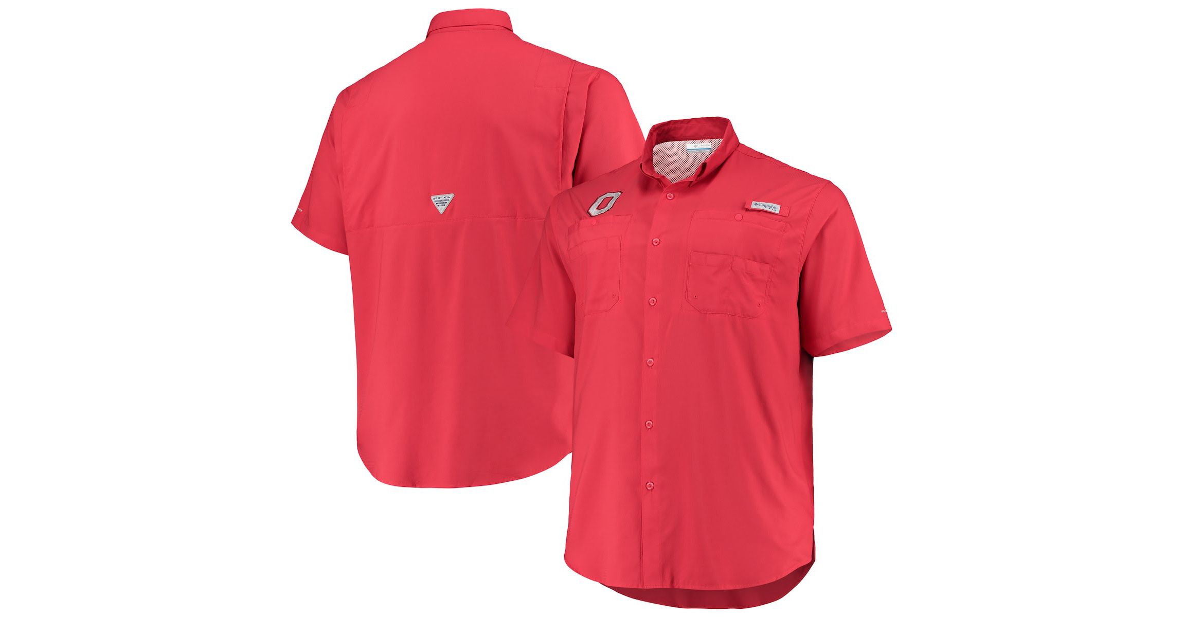NCAA Ohio State Buckeyes Big & Tall Tamiami Omni-Shade Button-Down Shirt
