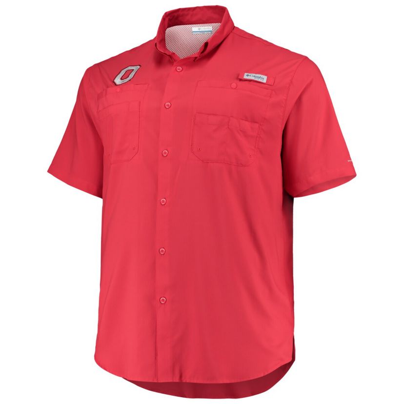NCAA Ohio State Buckeyes Big & Tall Tamiami Omni-Shade Button-Down Shirt