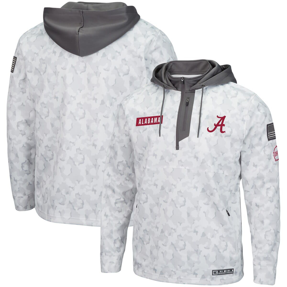 Alabama Crimson Tide NCAA Arctic Alabama Tide OHT Military Appreciation Quarter-Zip Hoodie