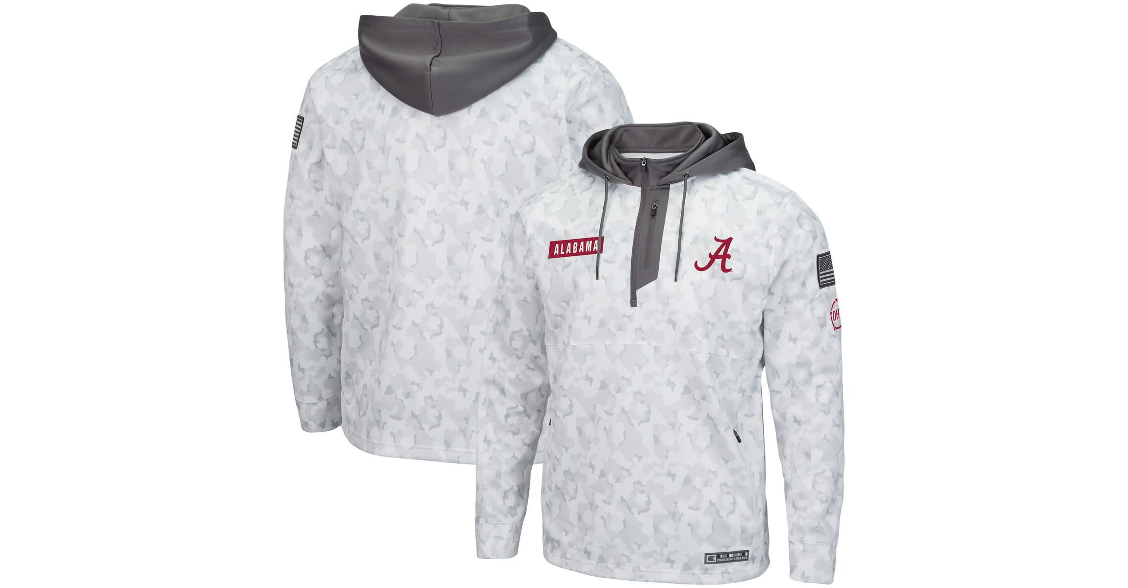 Alabama Crimson Tide NCAA Arctic Alabama Tide OHT Military Appreciation Quarter-Zip Hoodie