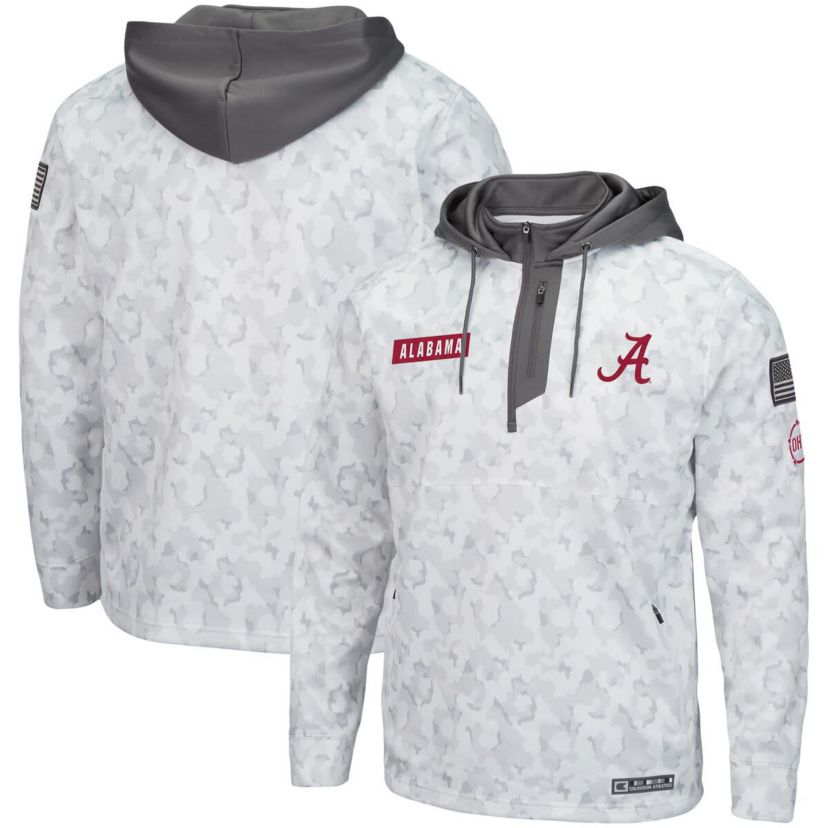 Alabama Crimson Tide NCAA Arctic Alabama Tide OHT Military Appreciation Quarter-Zip Hoodie