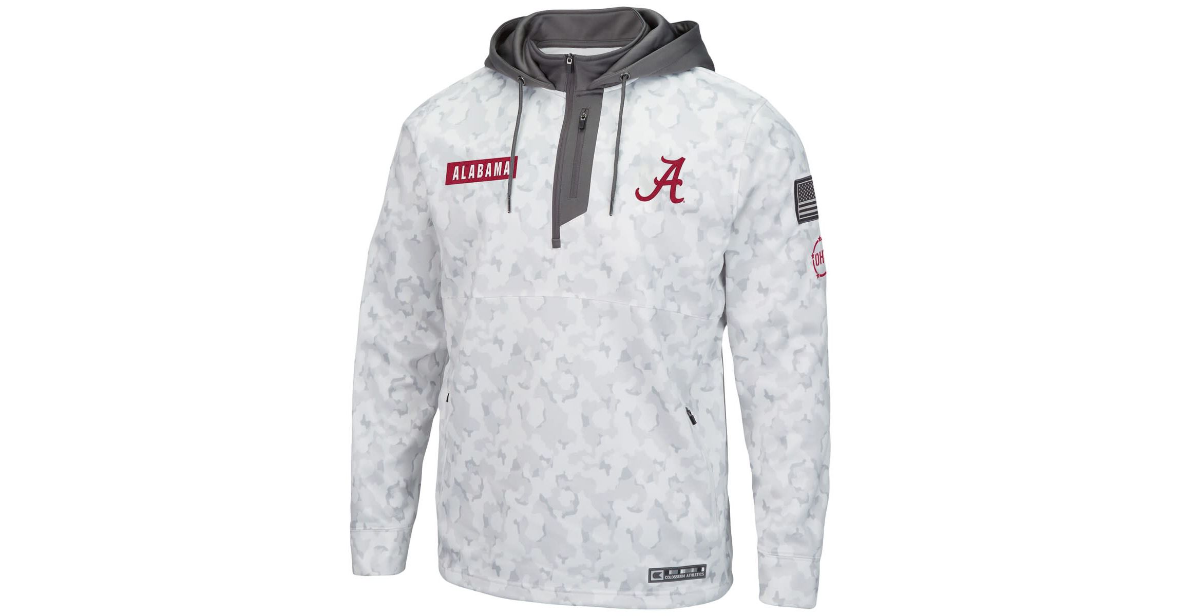 Alabama Crimson Tide NCAA Arctic Alabama Tide OHT Military Appreciation Quarter-Zip Hoodie
