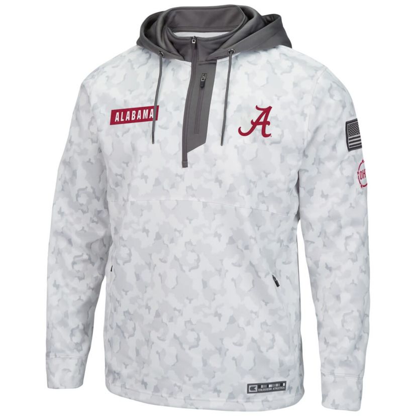 Alabama Crimson Tide NCAA Arctic Alabama Tide OHT Military Appreciation Quarter-Zip Hoodie
