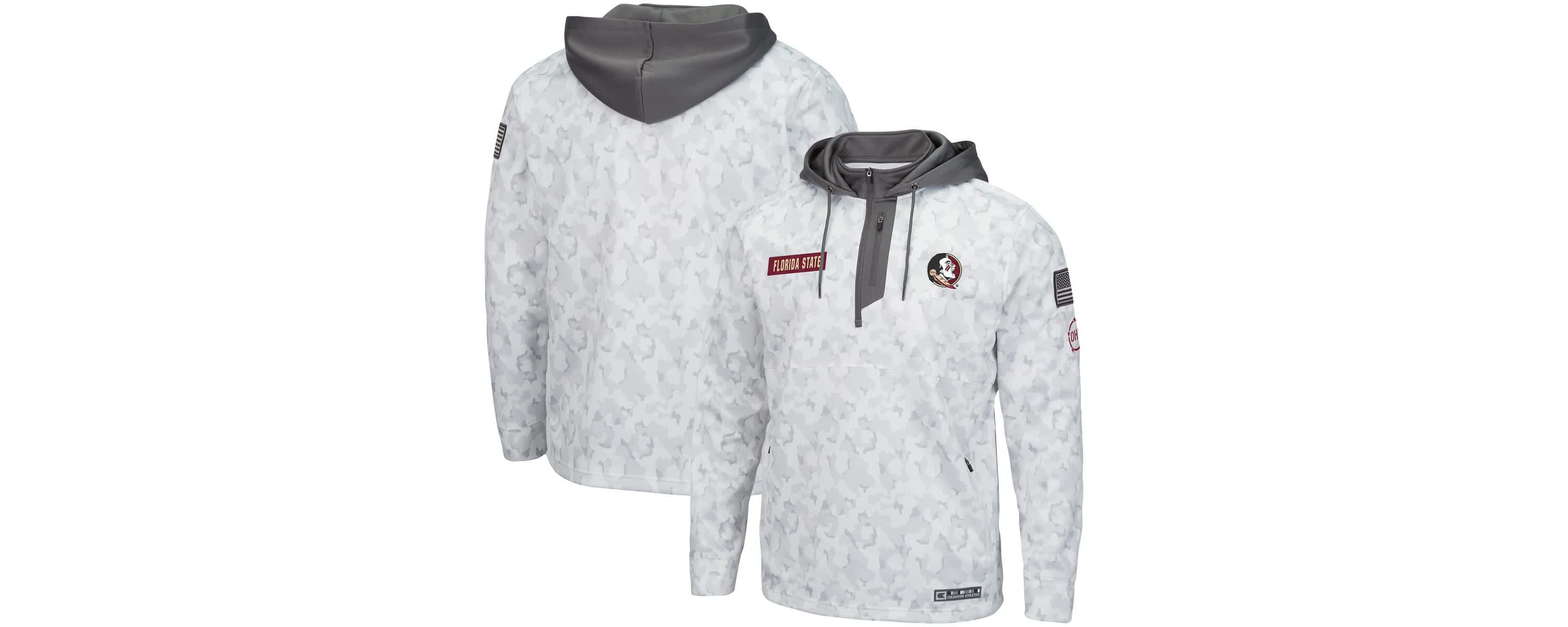 NCAA Arctic Florida State Seminoles OHT Military Appreciation Quarter-Zip Hoodie