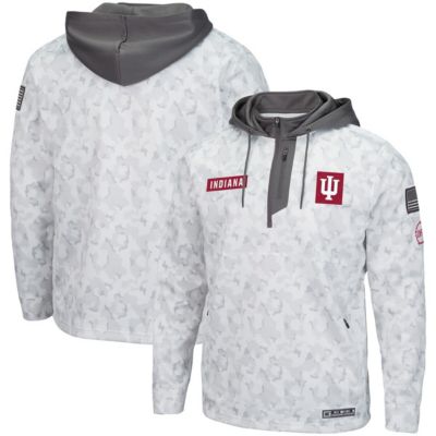 NCAA Arctic Indiana Hoosiers OHT Military Appreciation Quarter-Zip Hoodie