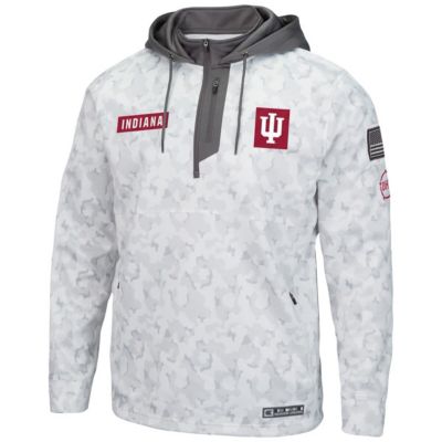 NCAA Arctic Indiana Hoosiers OHT Military Appreciation Quarter-Zip Hoodie