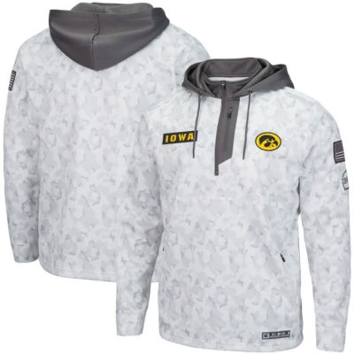 NCAA Arctic Iowa Hawkeyes OHT Military Appreciation Quarter-Zip Hoodie