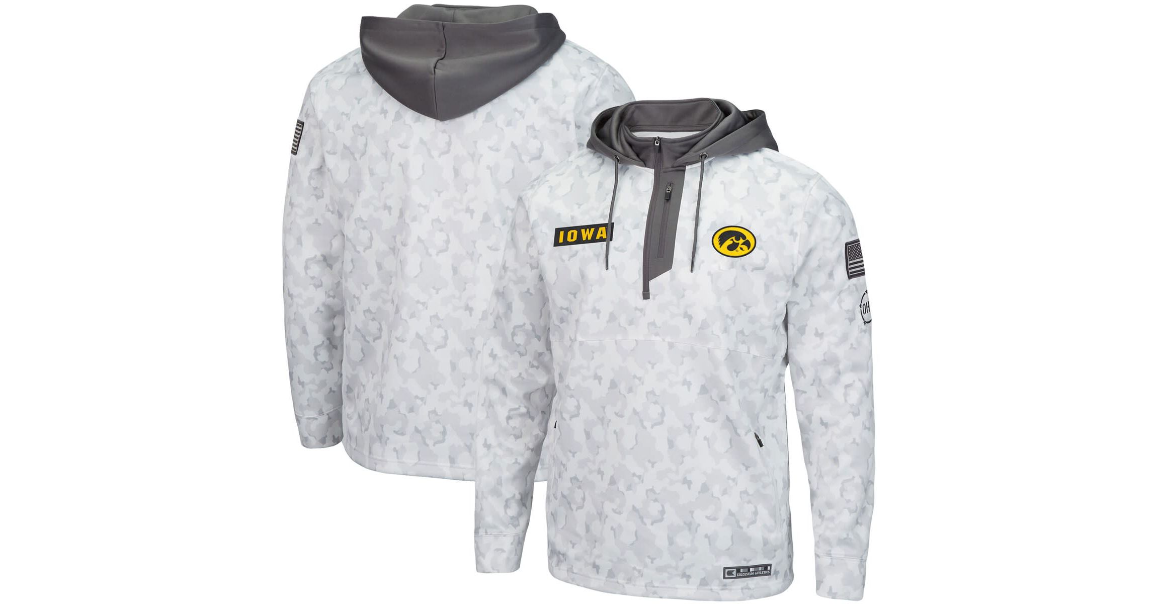 NCAA Arctic Iowa Hawkeyes OHT Military Appreciation Quarter-Zip Hoodie