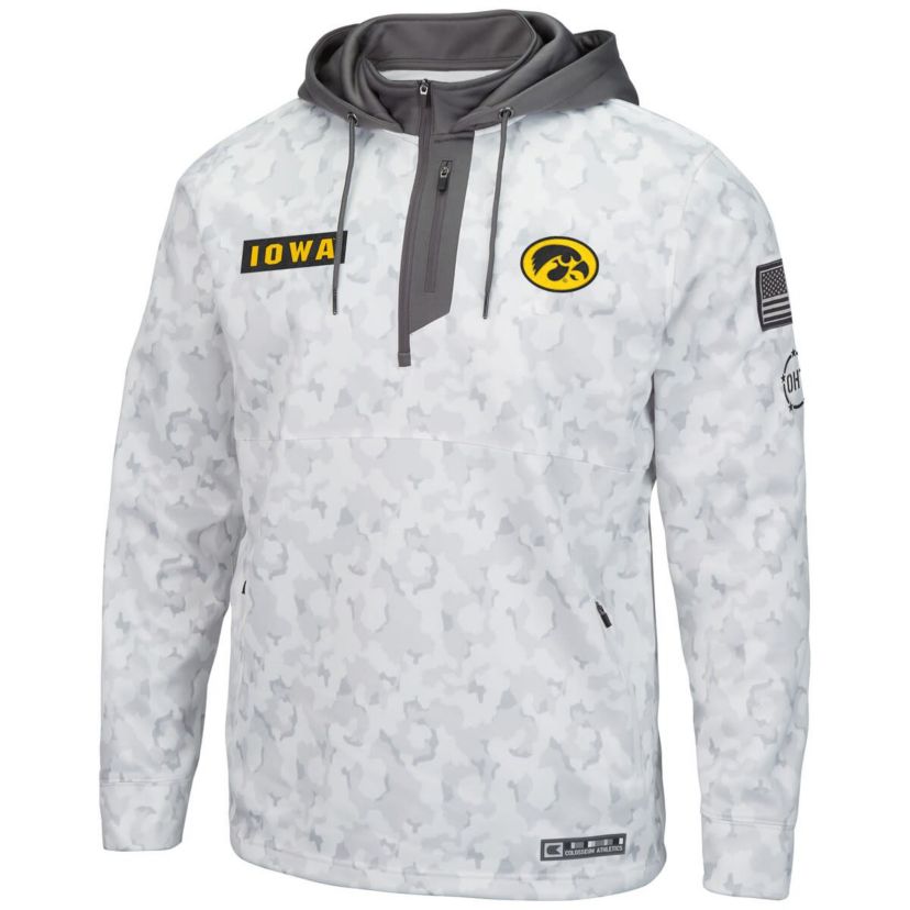 NCAA Arctic Iowa Hawkeyes OHT Military Appreciation Quarter-Zip Hoodie