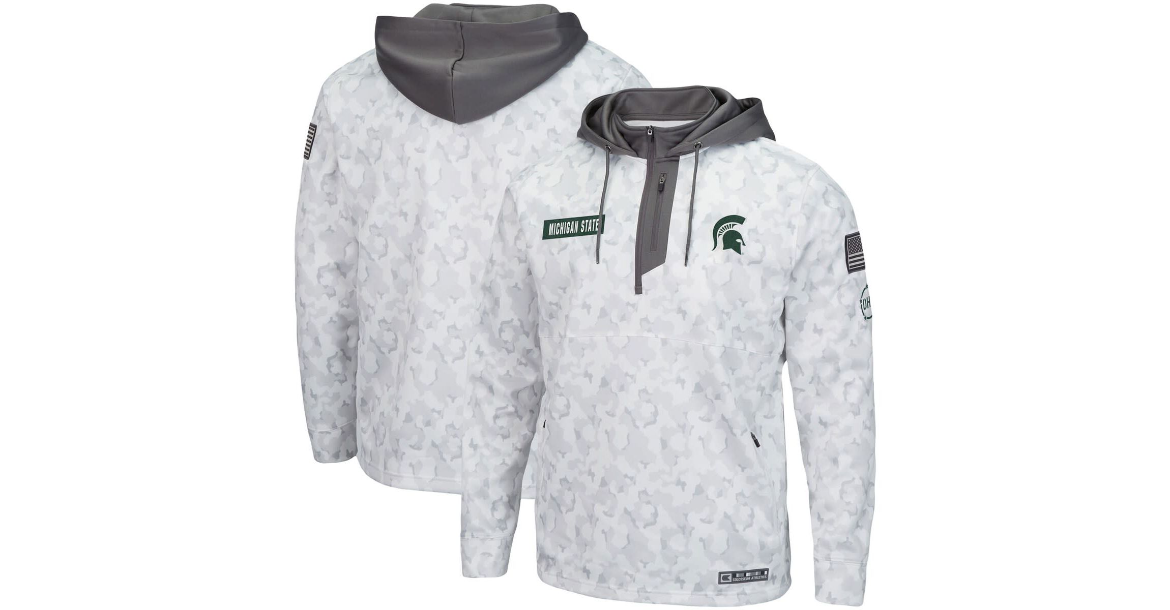 NCAA Arctic Michigan State Spartans OHT Military Appreciation Quarter-Zip Hoodie