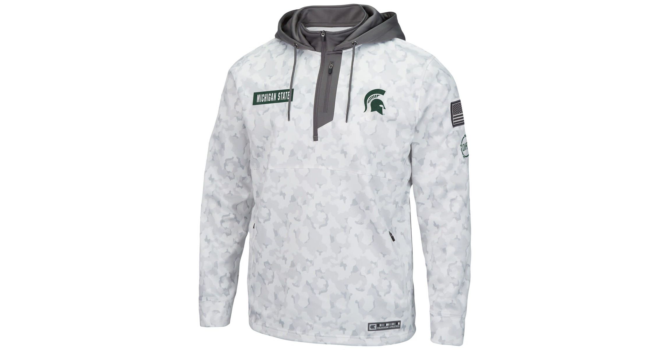 NCAA Arctic Michigan State Spartans OHT Military Appreciation Quarter-Zip Hoodie