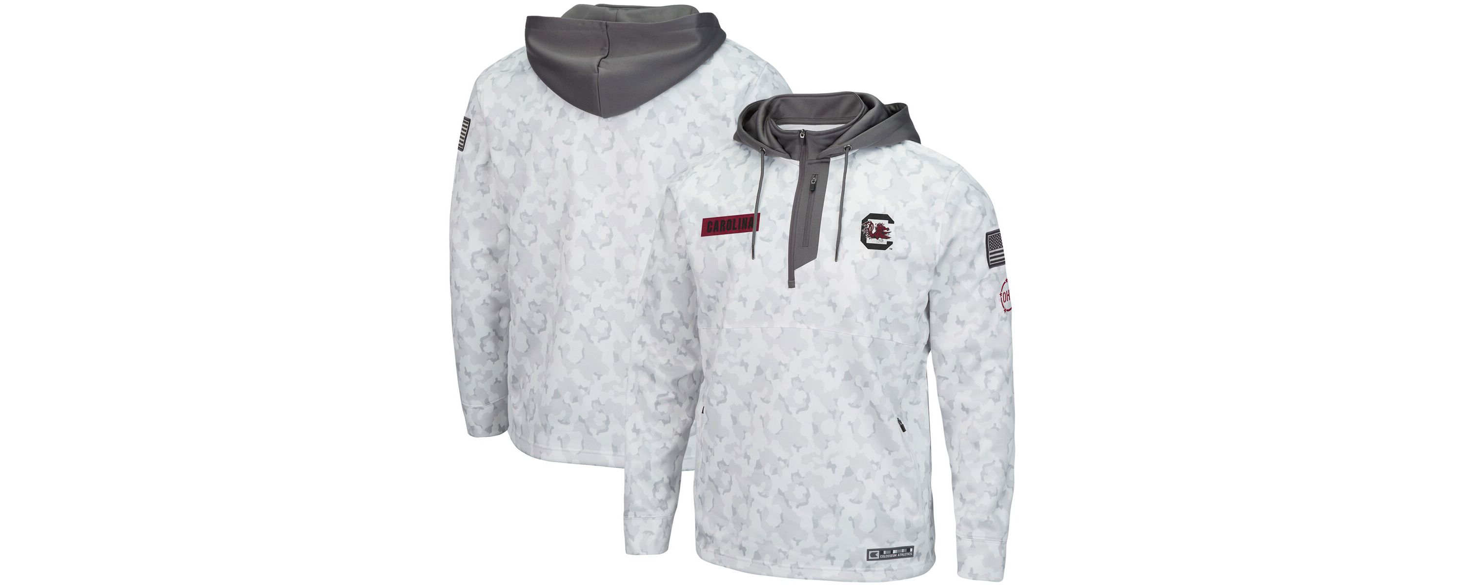 NCAA Arctic South Carolina Gamecocks OHT Military Appreciation Quarter-Zip Hoodie