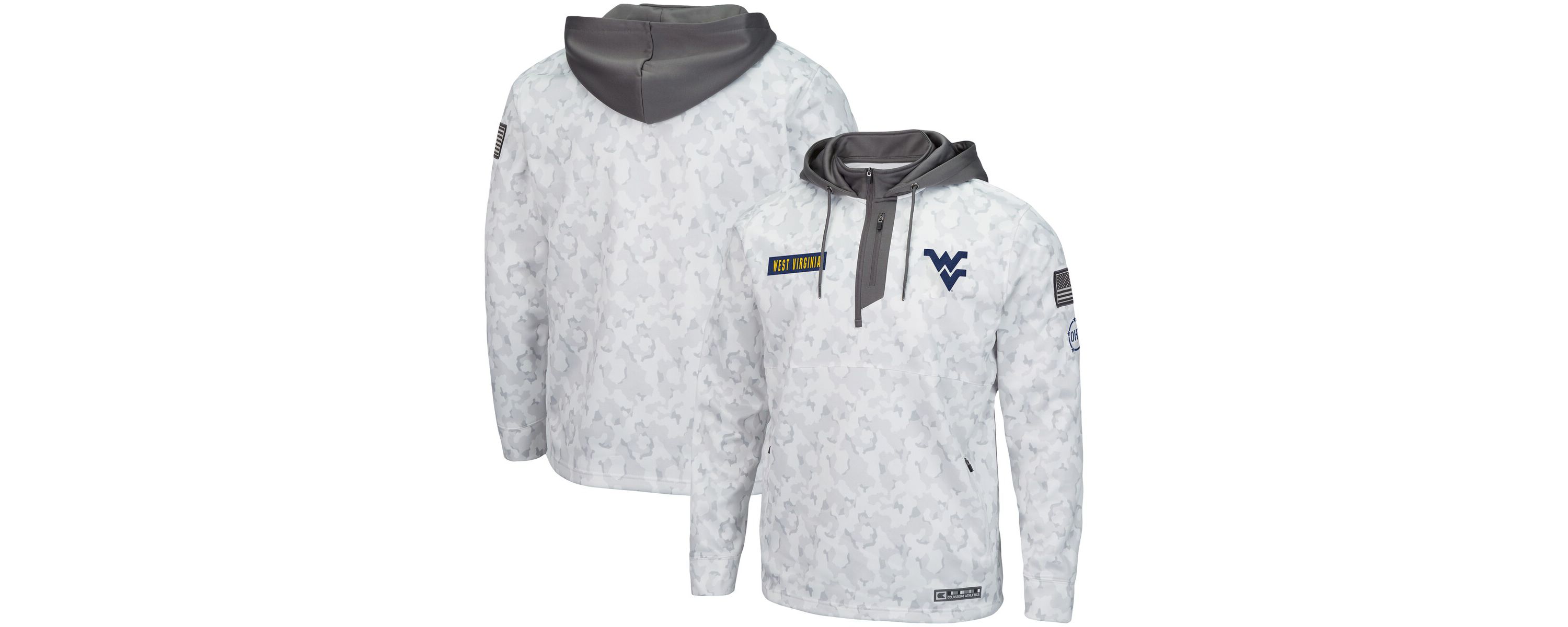 NCAA Arctic West Virginia Mountaineers OHT Military Appreciation Quarter-Zip Hoodie
