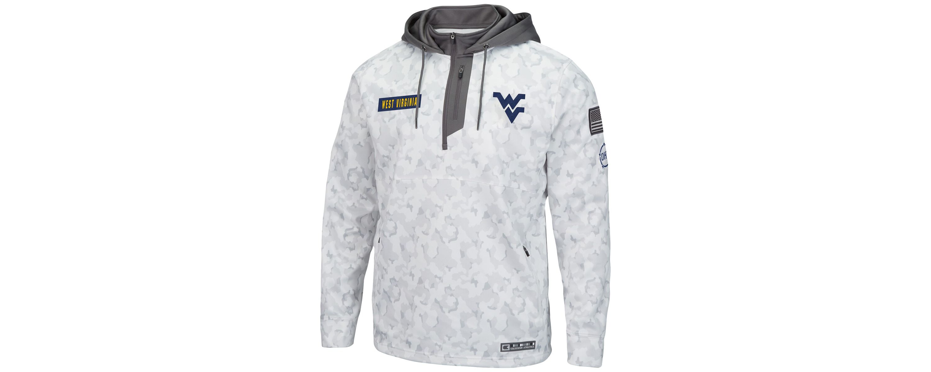 NCAA Arctic West Virginia Mountaineers OHT Military Appreciation Quarter-Zip Hoodie
