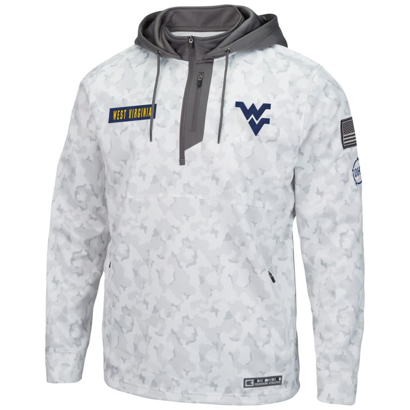NCAA Arctic West Virginia Mountaineers OHT Military Appreciation Quarter-Zip Hoodie