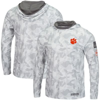 NCAA Arctic Clemson Tigers OHT Military Appreciation Long Sleeve Hoodie Top