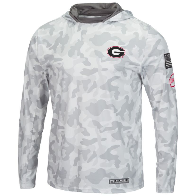 NCAA Arctic Georgia Bulldogs OHT Military Appreciation Long Sleeve Hoodie Top