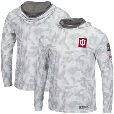 NCAA Arctic Indiana Hoosiers OHT Military Appreciation Long Sleeve Hoodie Top