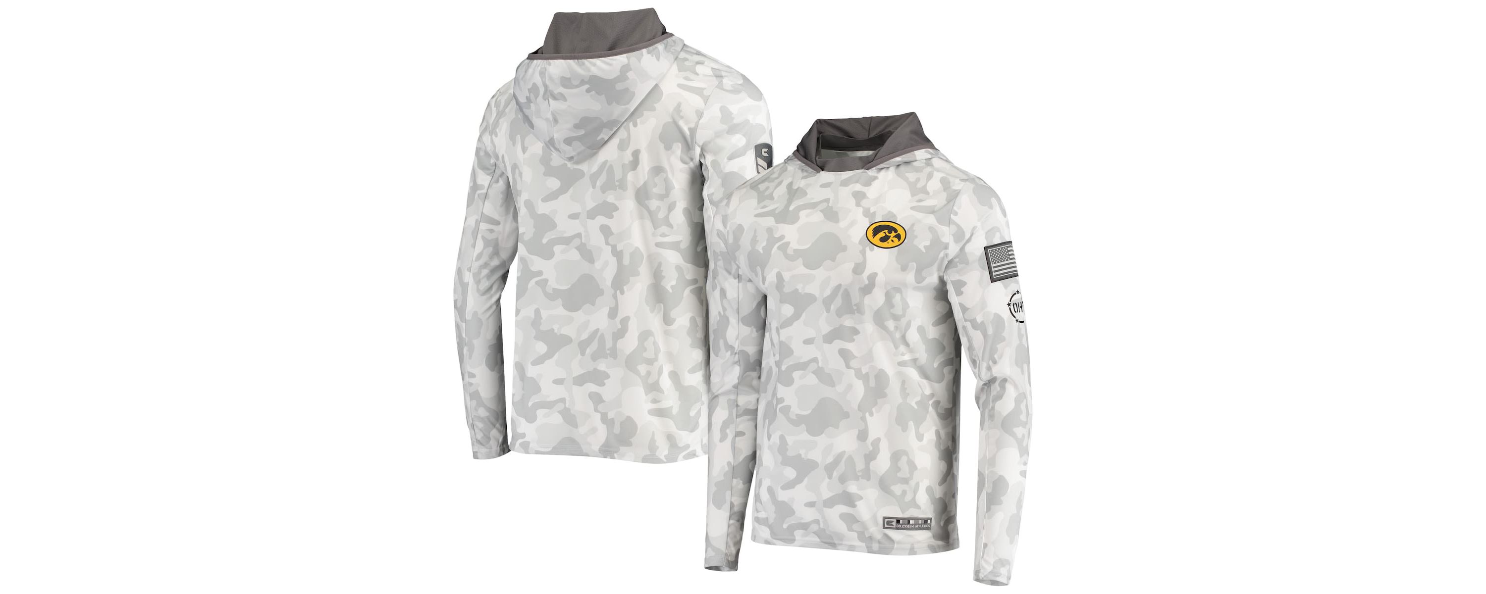 NCAA Arctic Iowa Hawkeyes OHT Military Appreciation Long Sleeve Hoodie Top