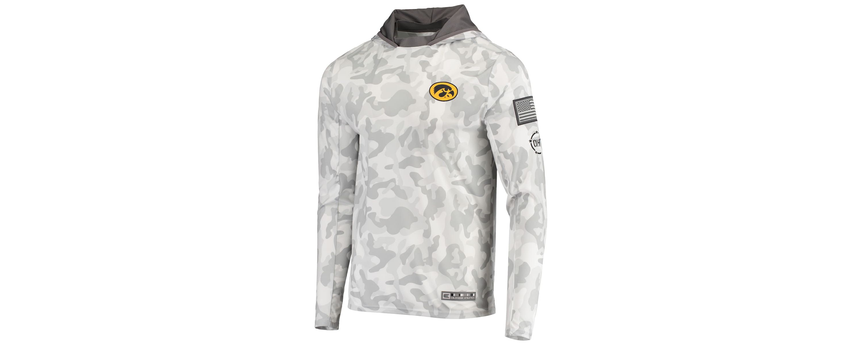 NCAA Arctic Iowa Hawkeyes OHT Military Appreciation Long Sleeve Hoodie Top